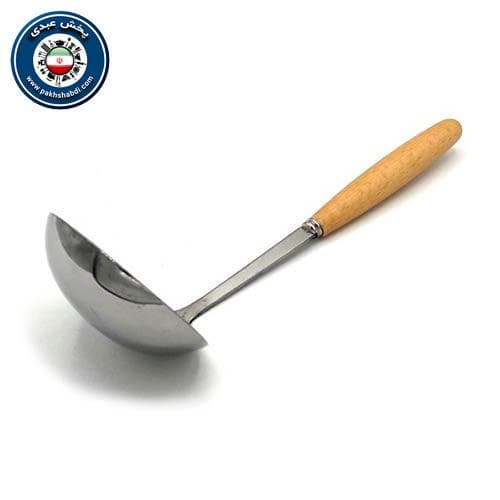 ملاقه استیل دسته چوبی — تصویر ۷