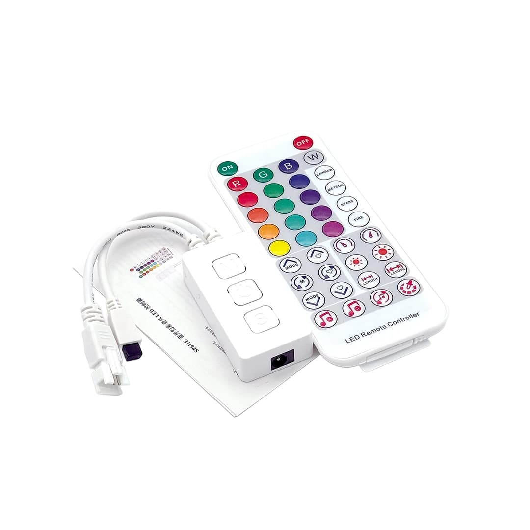 ریموت کنترل از راه دور نور و صدا با ۲۸ برنامه مخصوص ریسه RGB تک خروجی — تصویر ۷