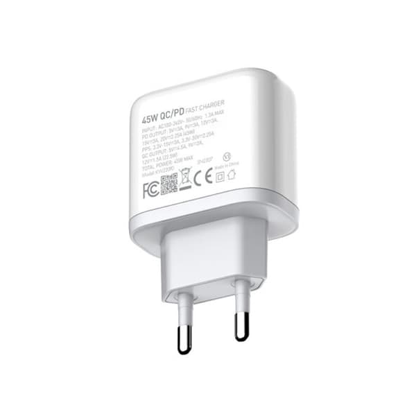 شارژر دیواری 45 وات کینگ استار مدل KW220PD (همراه با کابل) — تصویر ۳