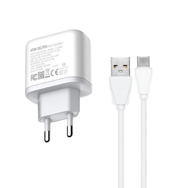 شارژر دیواری 45 وات کینگ استار مدل KW220PD (همراه با کابل) — تصویر ۲