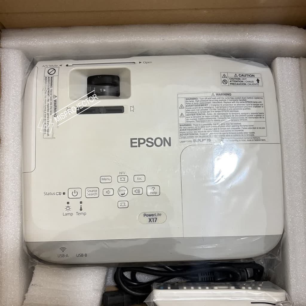 ویدئو پروژکتور استوک اپسون EPSON PowerLite X17 گرید A با کارکرد 1600 ساعت