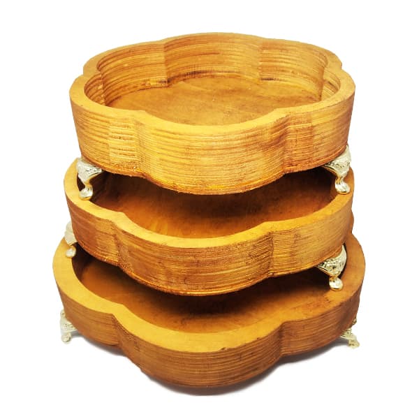 سینی پنج تکه چوبی طرح گل (گارانتی بدنه) — تصویر ۷