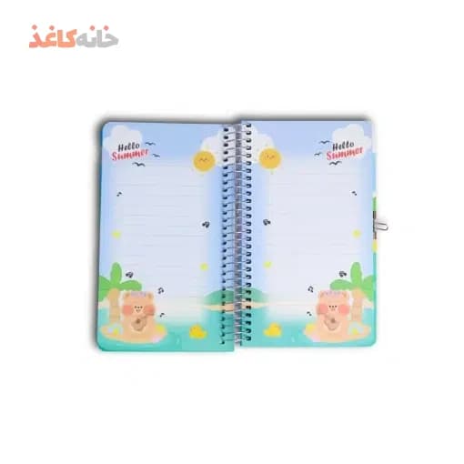 دفتر خاطرات قفل دار (قاب دار) سویل طرح خرس روی اب — تصویر ۳