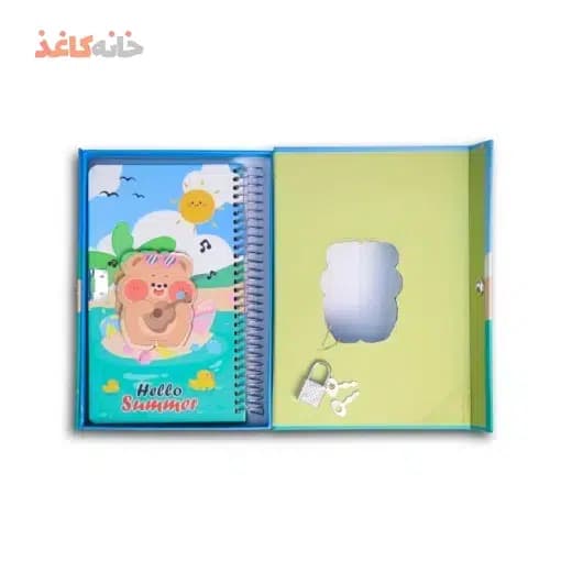 دفتر خاطرات قفل دار (قاب دار) سویل طرح خرس روی اب — تصویر ۲