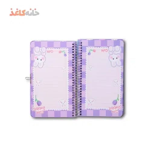 دفتر خاطرات قفل دار (قاب دار) سویل طرح خرگوش — تصویر ۳