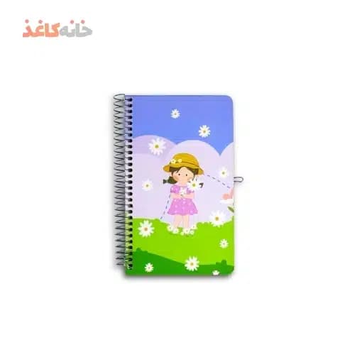 دفتر خاطرات قفل دار (قاب دار) سویل طرح دختر توی باغ گل — تصویر ۳