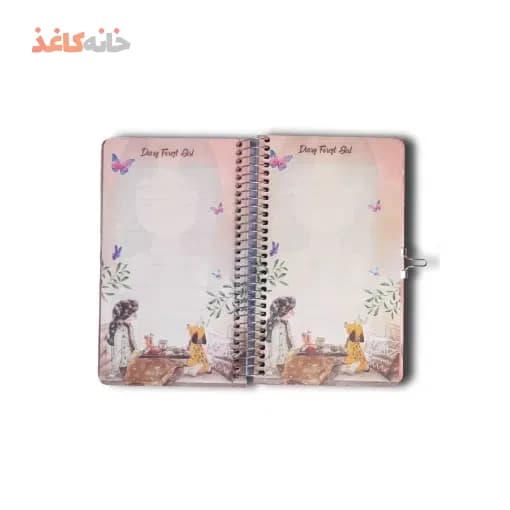 دفتر خاطرات قفل دار (قاب دار) سویل طرح دختر روبروی ایینه — تصویر ۲