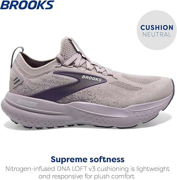 کفش رانینگ Brooks Glycerin StealthFit 21 Raindrops / Purple Sage | زیتون‌کمپ