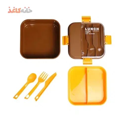 ظرف غذا مربع 1 طبقه انکیسا کد 101 رنگ نارنجی — تصویر ۴