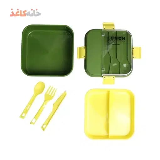 ظرف غذا مربع 1 طبقه انکیسا کد 101 رنگ سبز — تصویر ۴