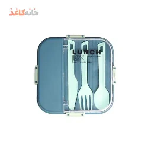 ظرف غذا مربع 1 طبقه انکیسا کد 101 رنگ ابی کبود