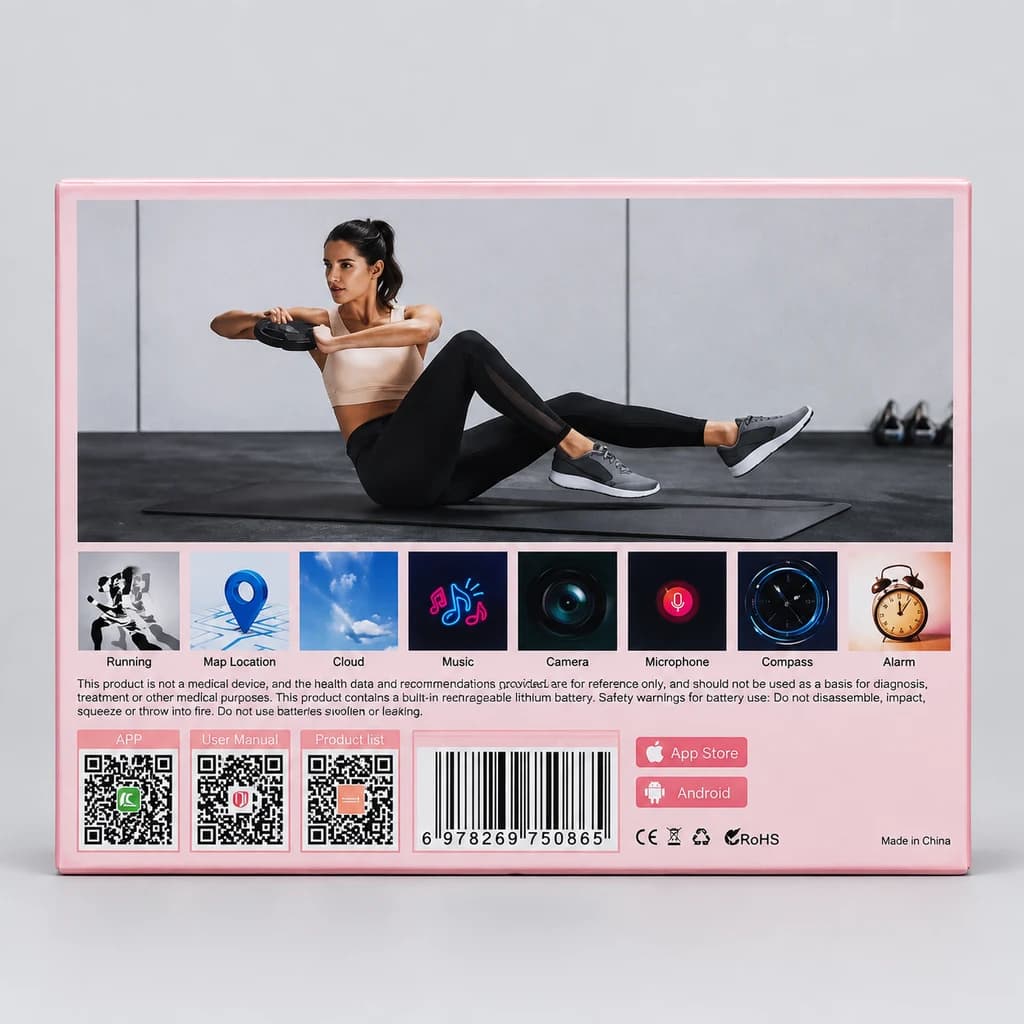 ساعت هوشمند زنانه Keqiwear مدل KW87 mini به همراه ۷ بند متنوع — تصویر ۳