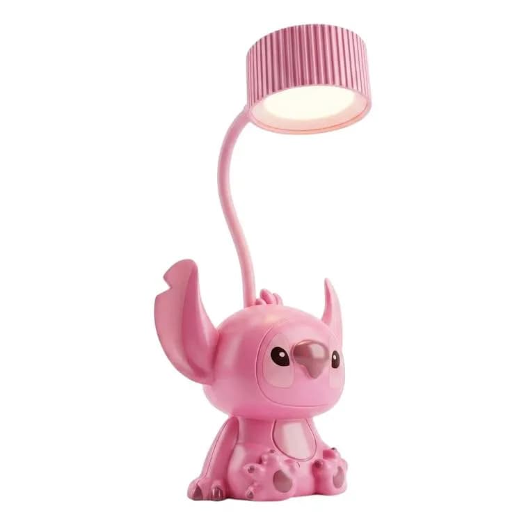 چراغ مطالعه فانتزی طرح استیچ صورتی شارژی، LED دو حالته