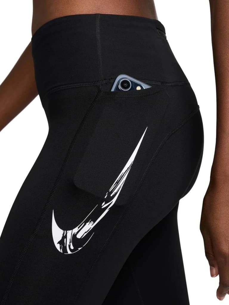 لگ رانینگ/فیتنس زنانه Nike Fast MID-RISE مشکی | زیتونکمپ — تصویر ۲