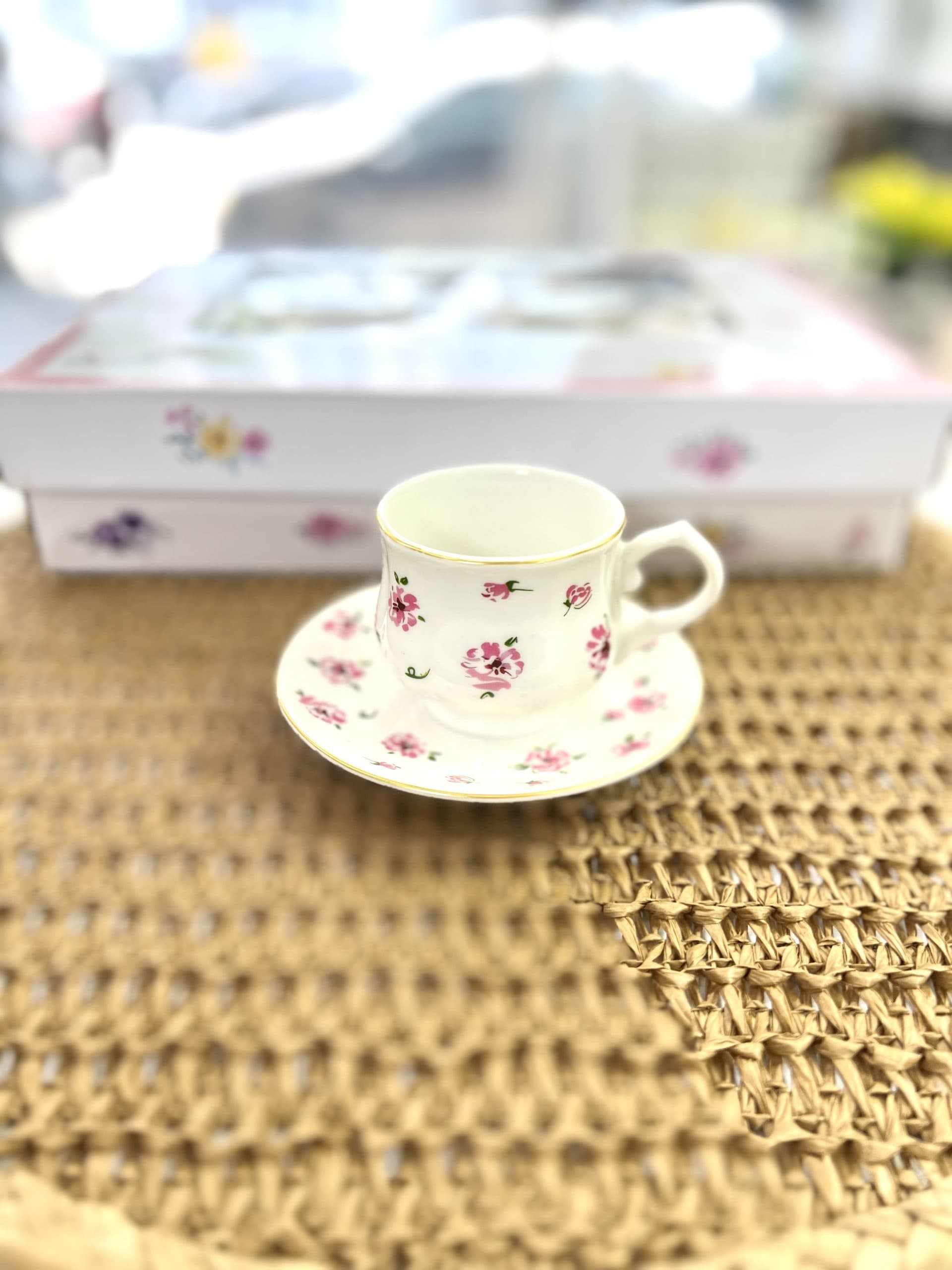 فنجان نعلبکی قهوه خوری گلدار قالب انگلیسی — تصویر ۶