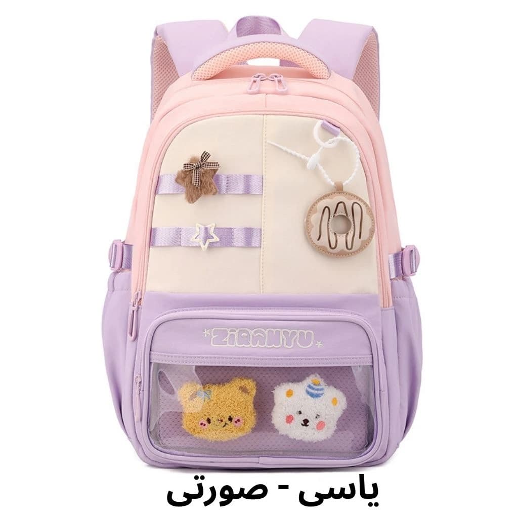 کیف مدرسه پینترستی با طراحی فانتزی و جیب شفاف — تصویر ۸