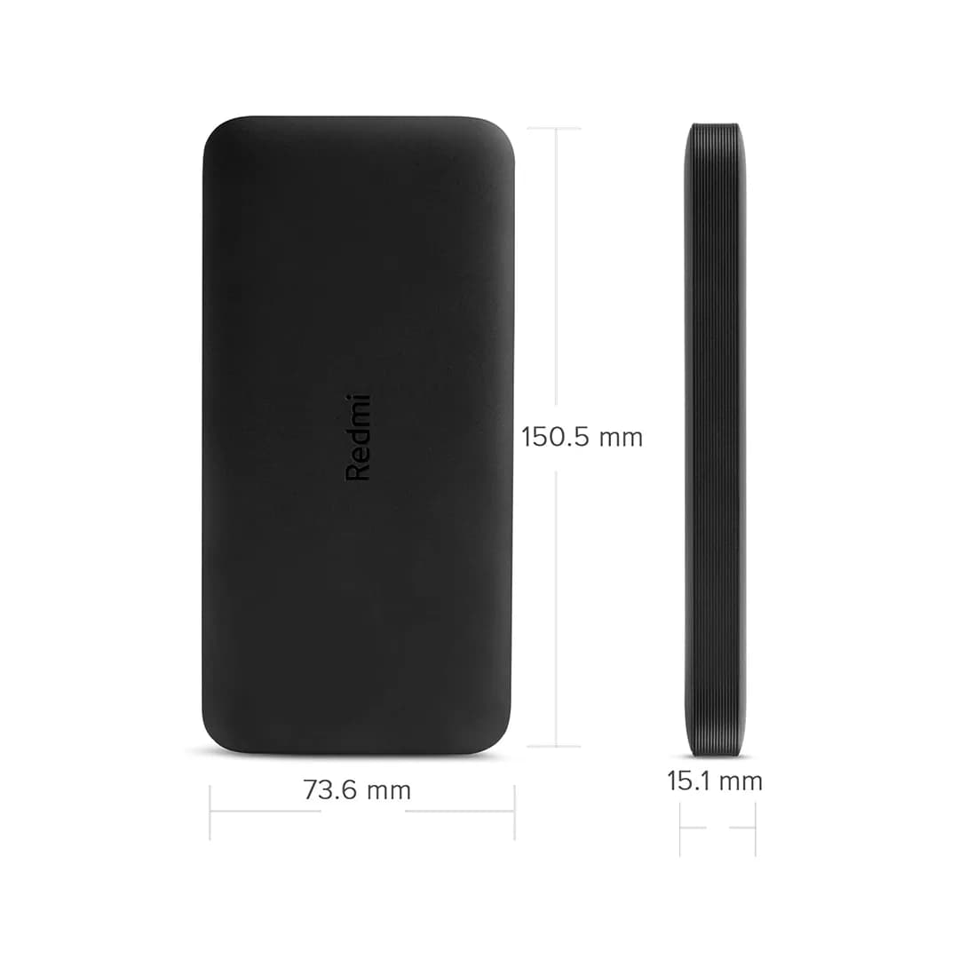 پاوربانک شیائومی مدل Redmi ظرفیت 10000 میلی آمپر ساعت به همراه کابل تبدیل microUSB — تصویر ۲