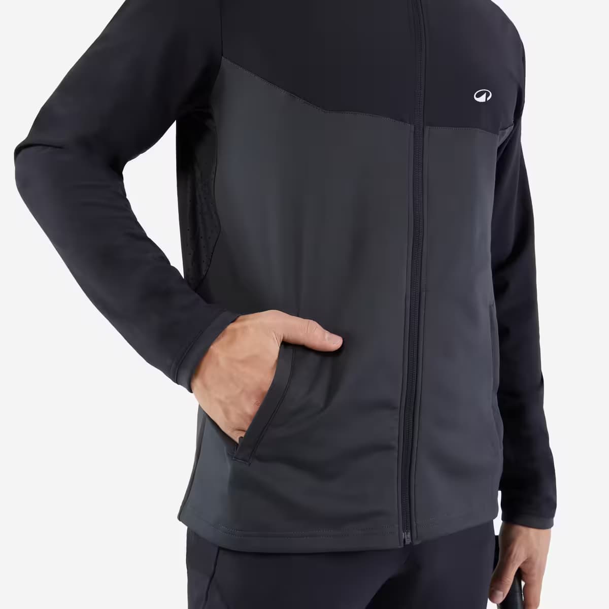 🧥 سویشرت تنیس KUIKMA Essential – مردانه مشکی/خاکستری | زیتون کمپ — تصویر ۲