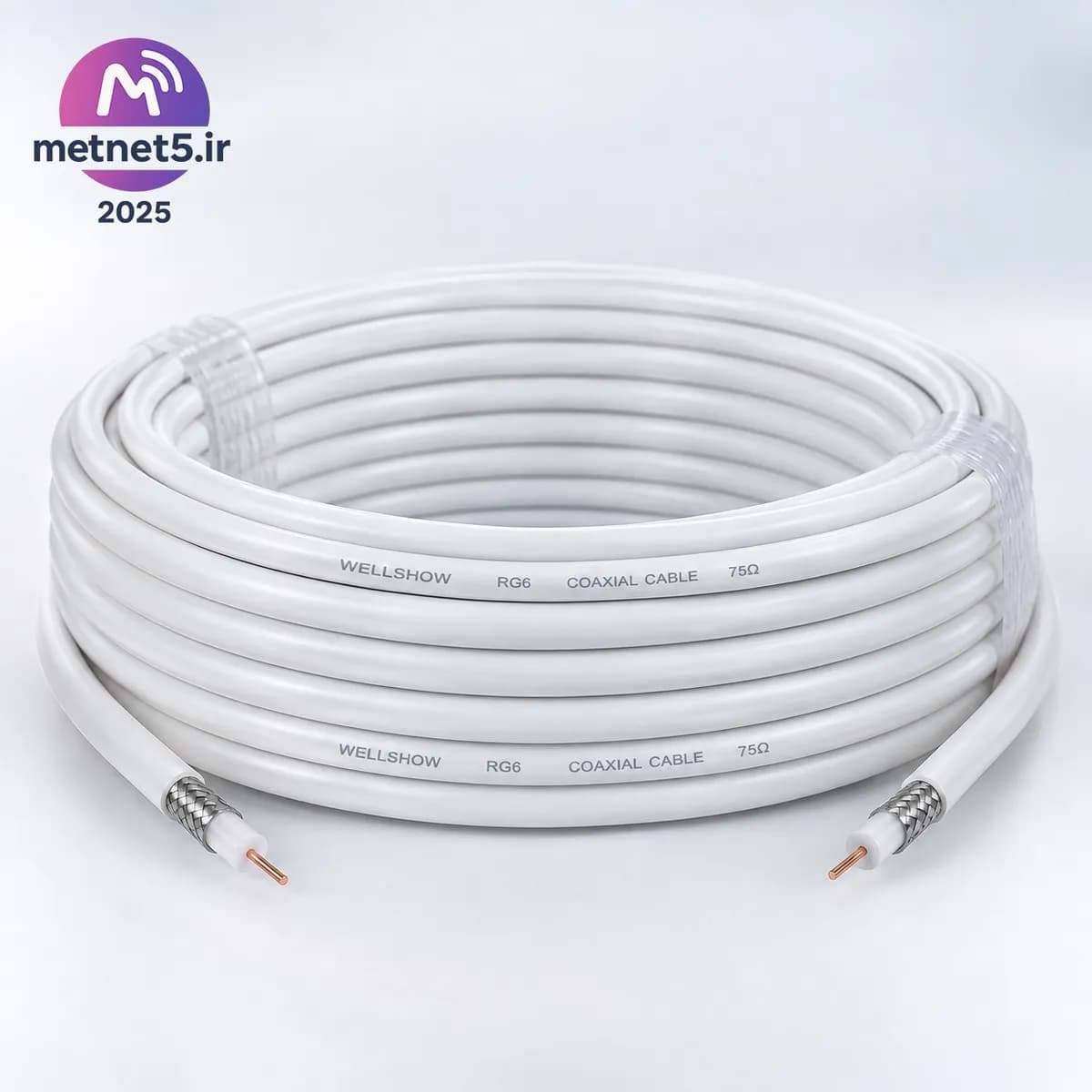 کابل کواکسیال RG6 ویلشو تماممس (Wellshow) – 75 اهم