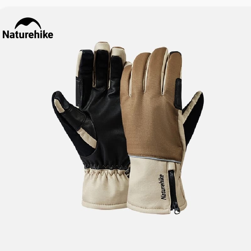 🧤 دستکش Naturehike مدل CYY2342KC010 – ضد‌باد، عایق حرارتی PrimaLoft و کف چرمی طبیعی