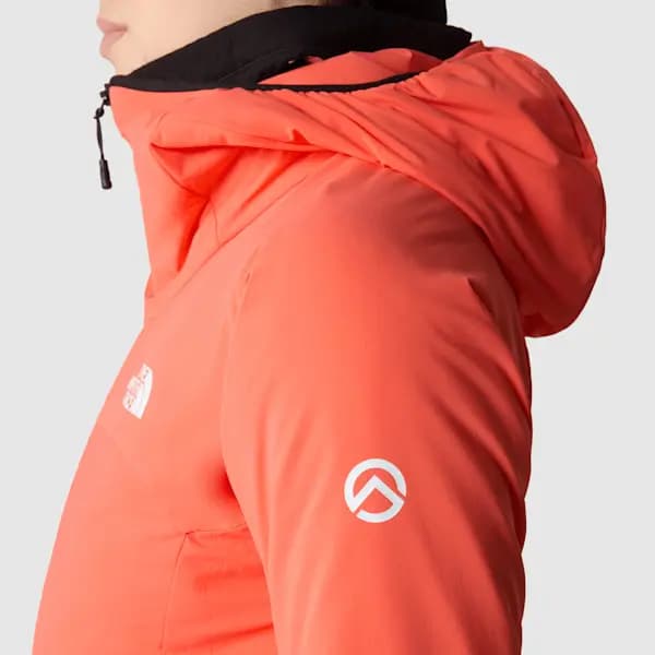 🧡 کاپشن زنانه The North Face Casaval Hybrid Hoodie – رنگ Radiant Orange — تصویر ۲