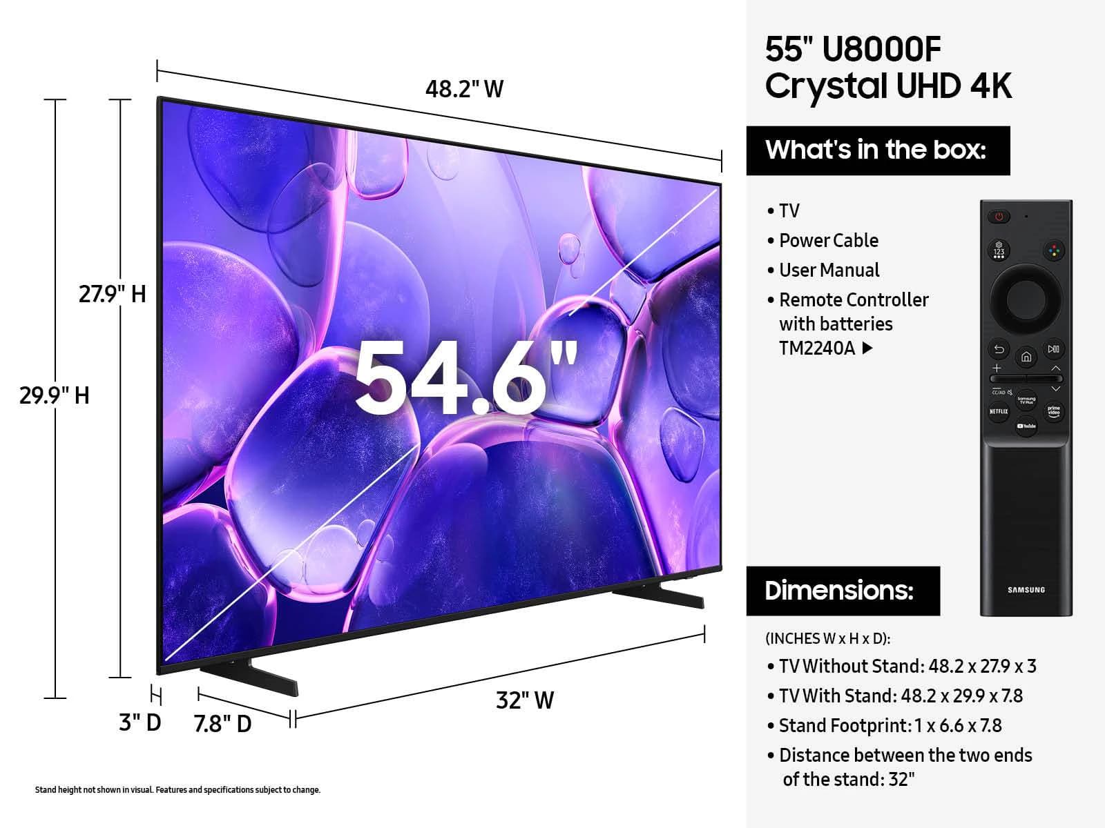 تلویزیون 55 اینچ ال ای دی هوشمند سامسونگ مدل U8000 Crystal UHD — تصویر ۲