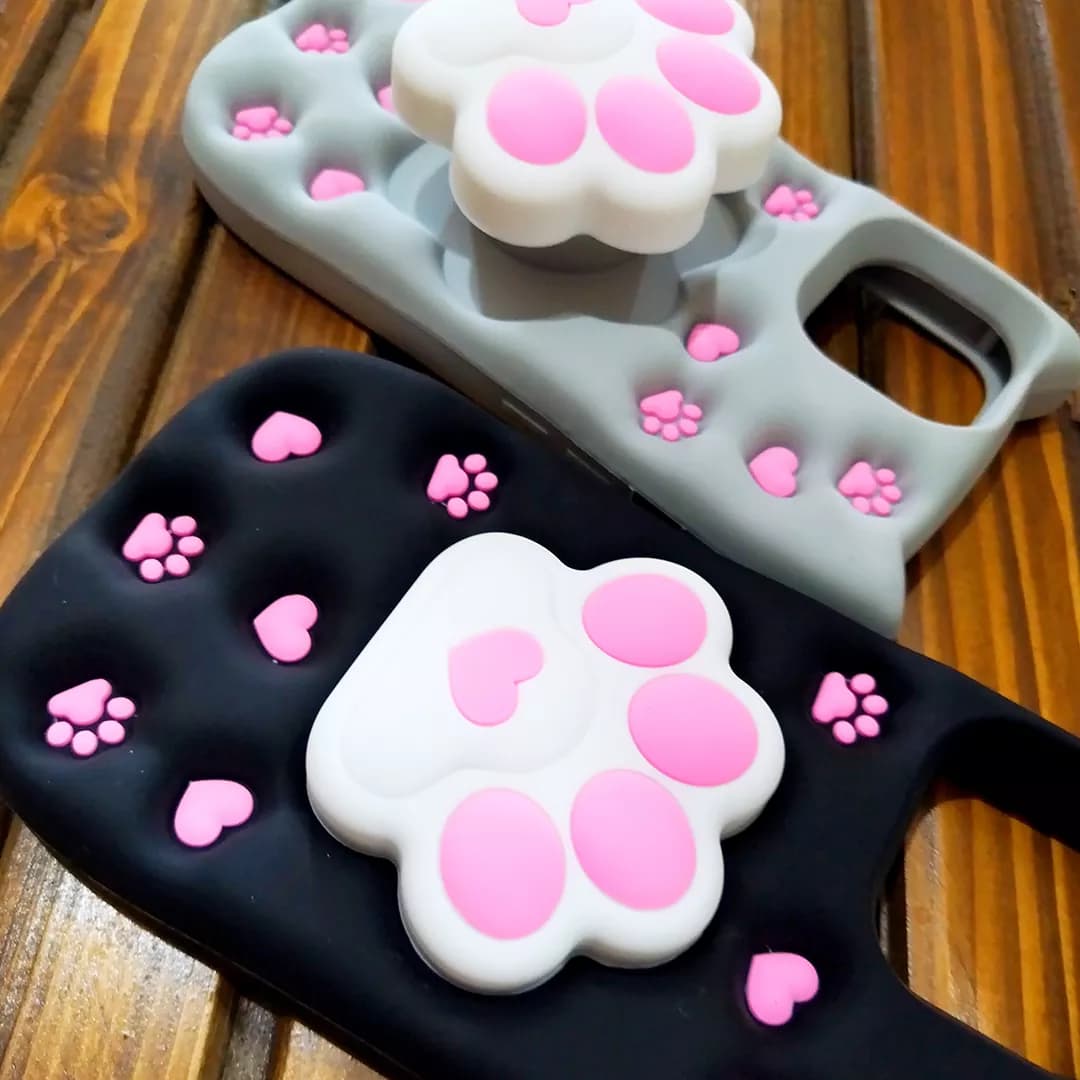 قاب گوشی اپل iPhone 13/14/15 کد 2199 طرح پنجه گربه | سیلیکونی هولدردار — تصویر ۷