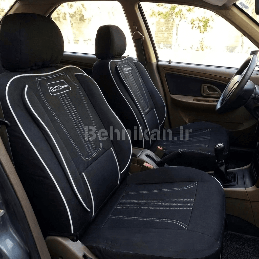 روکش صندلی پارچه تیار طرح گوچی برند رایکو مناسب پژو 405 glx و پرشیا قدیم کد 88827