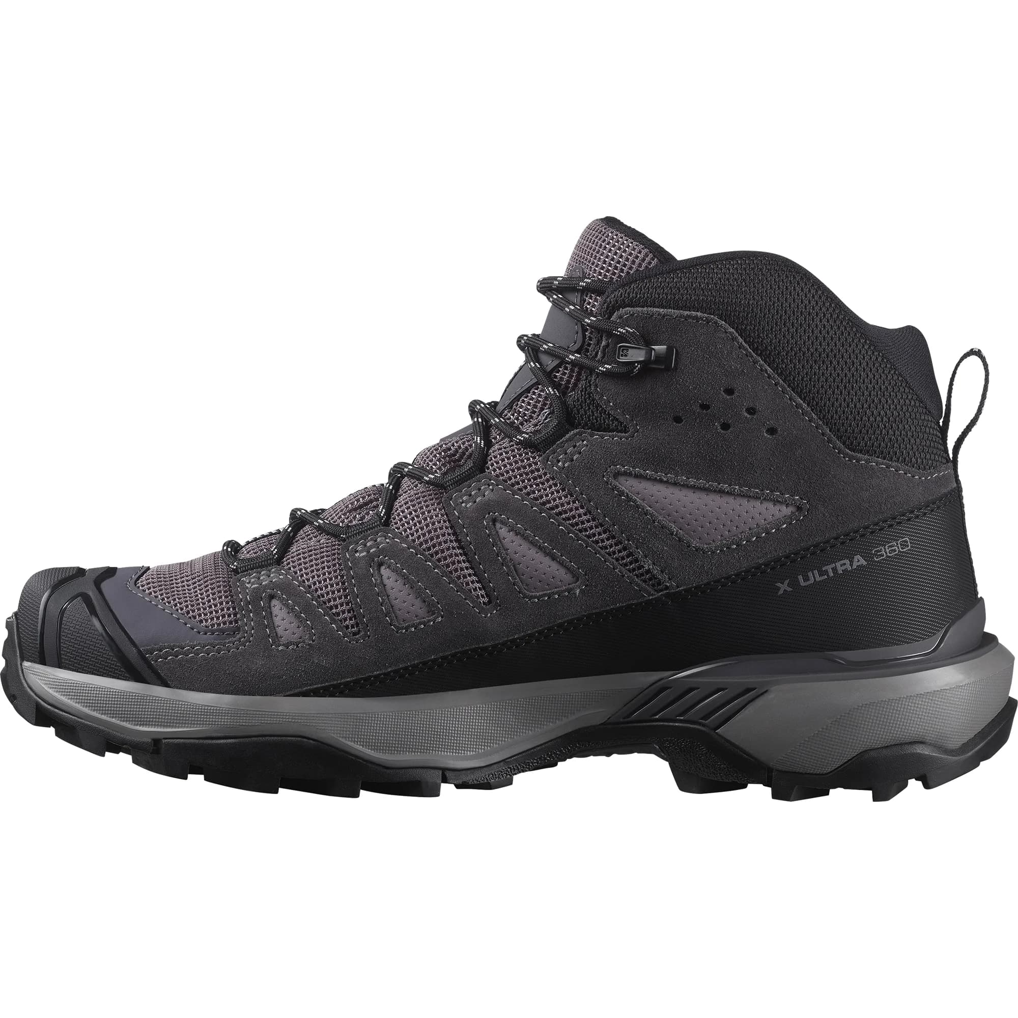 کفش کوهنوردی Salomon X Ultra 360 Leather Mid GTX – مشکی/چرمی | زیتون کمپ — تصویر ۳
