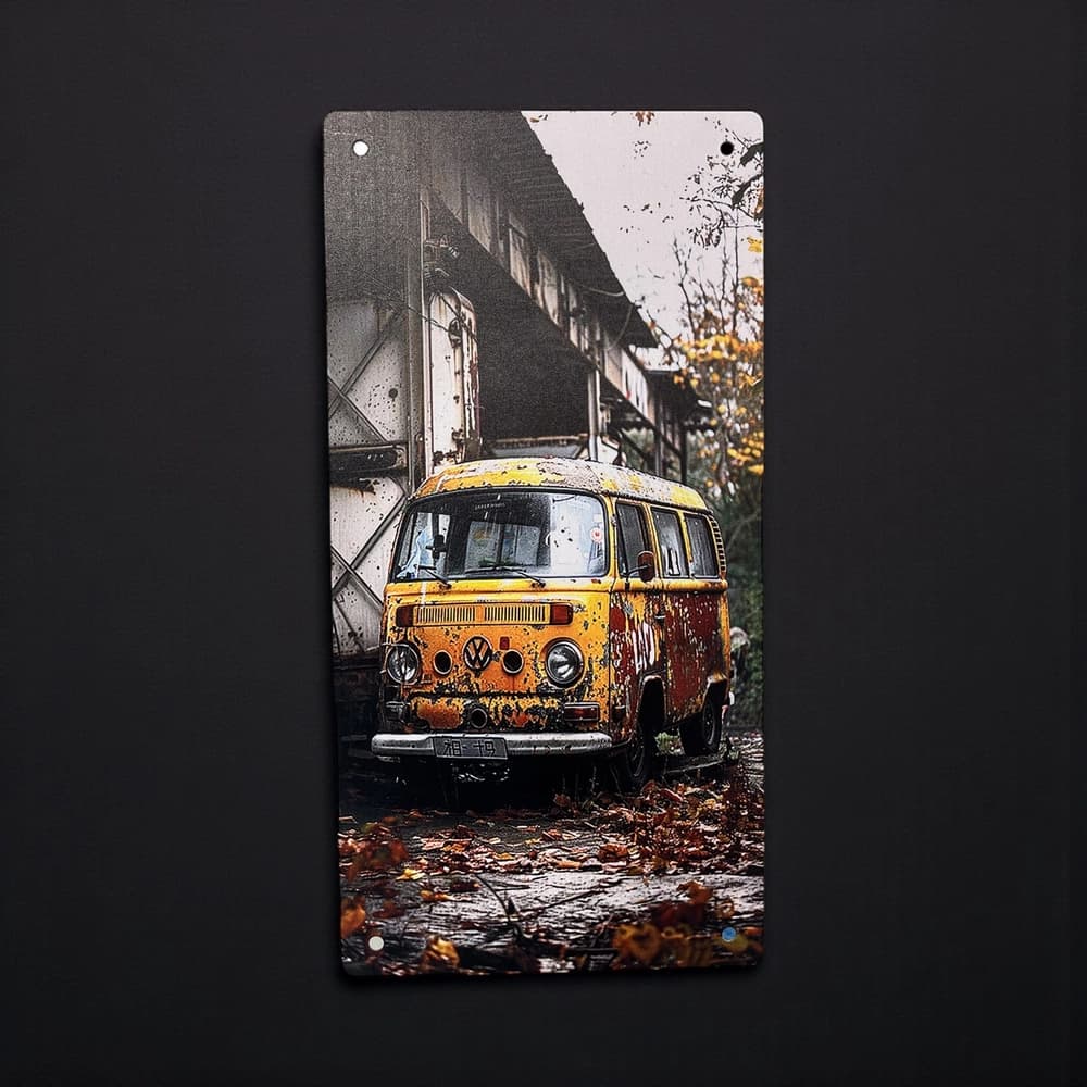 پلاک فلزی طرح ون زرد سایز 15×30