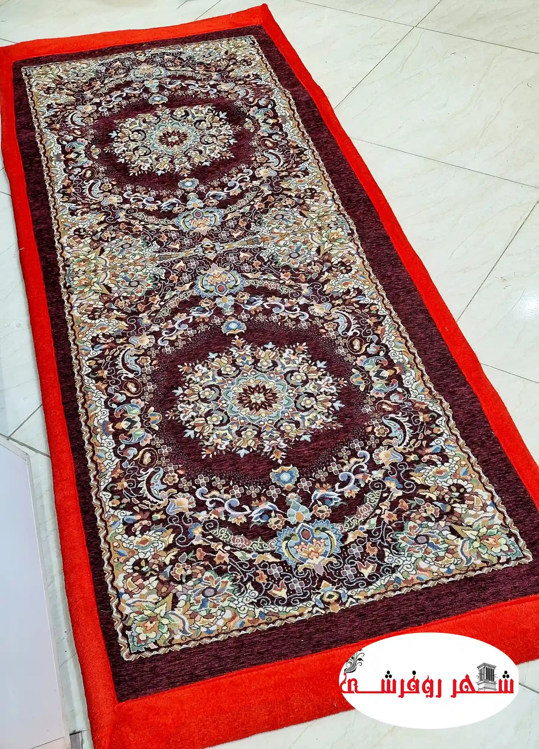 کناره نمدی طرح پردیس رنگ زرشکی