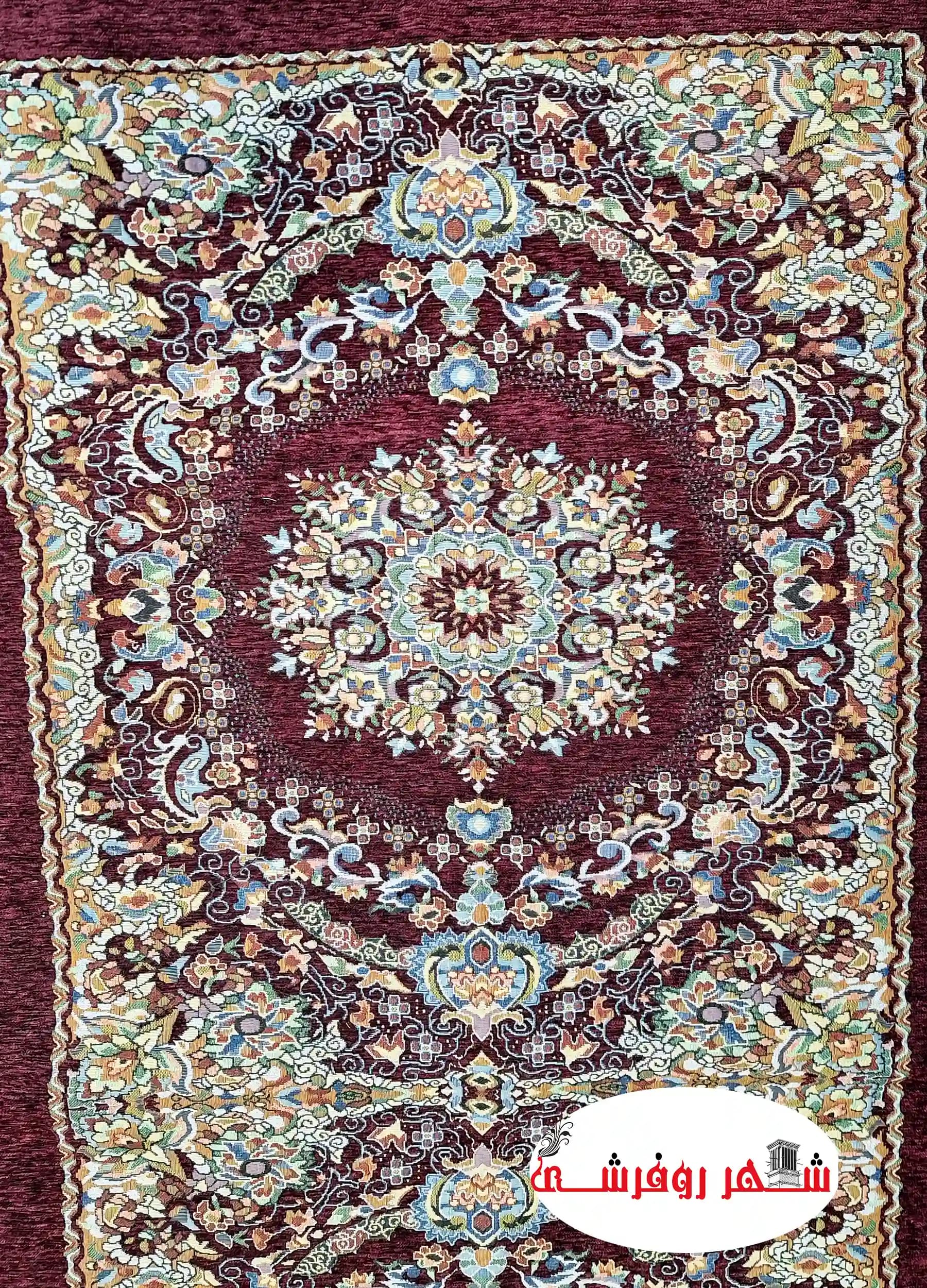 کناره نمدی طرح پردیس رنگ زرشکی — تصویر ۲