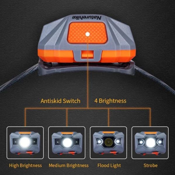🟢چراغ پیشانی 200 لومن Naturehike NH00T002-D اورجینال – 150 لومن (USB شارژی) — تصویر ۳