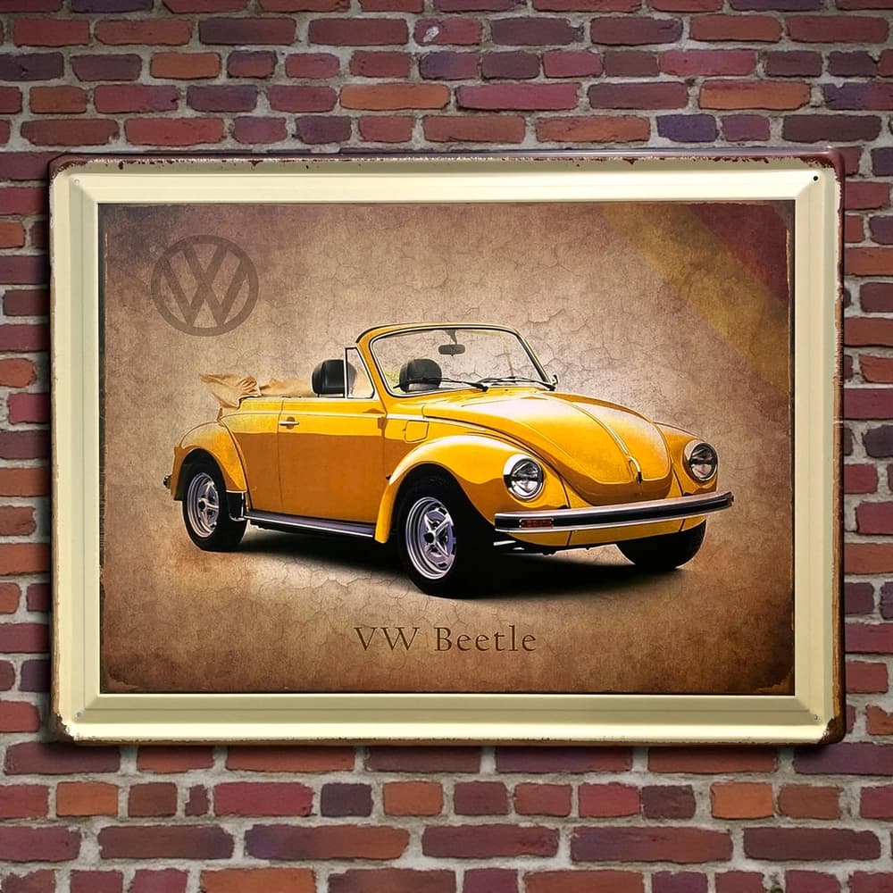 تابلو فلزی طرح VW Beetle سایز 40×30