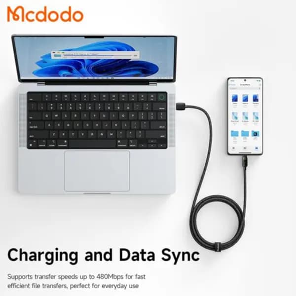 کابل شارژ USB به تایپ سی 6 آمپر مک دودو مدل CA-4520 طول 1.2 متر — تصویر ۲