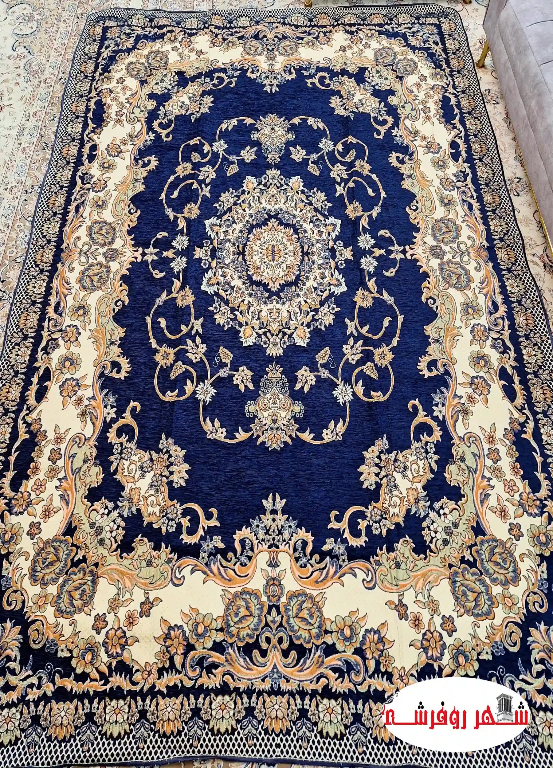 روفرشی یزدی مخمل کد 102 رنگ سرمه ای — تصویر ۲