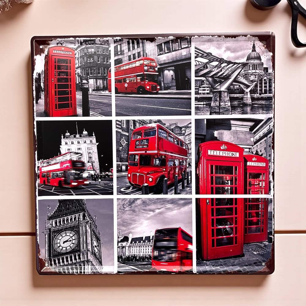 پلاک فلزی دکوری طرح London Symbols ابعاد 30×30