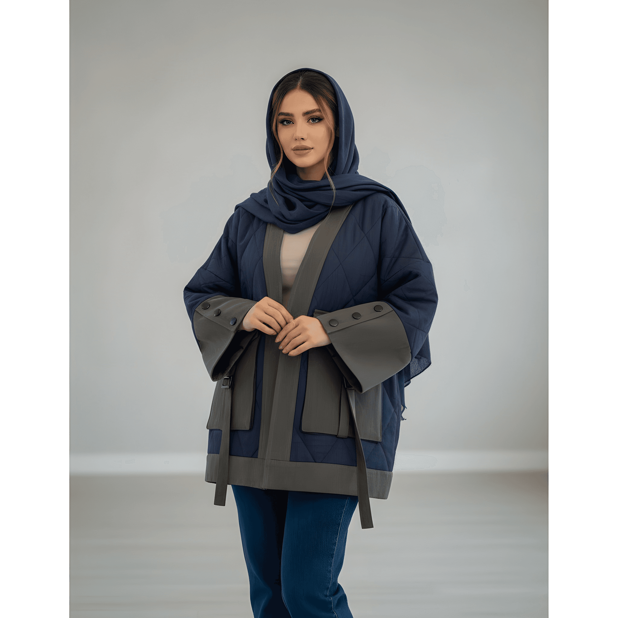کت کوتاه ترکیبی امبوردی و جین آستردار