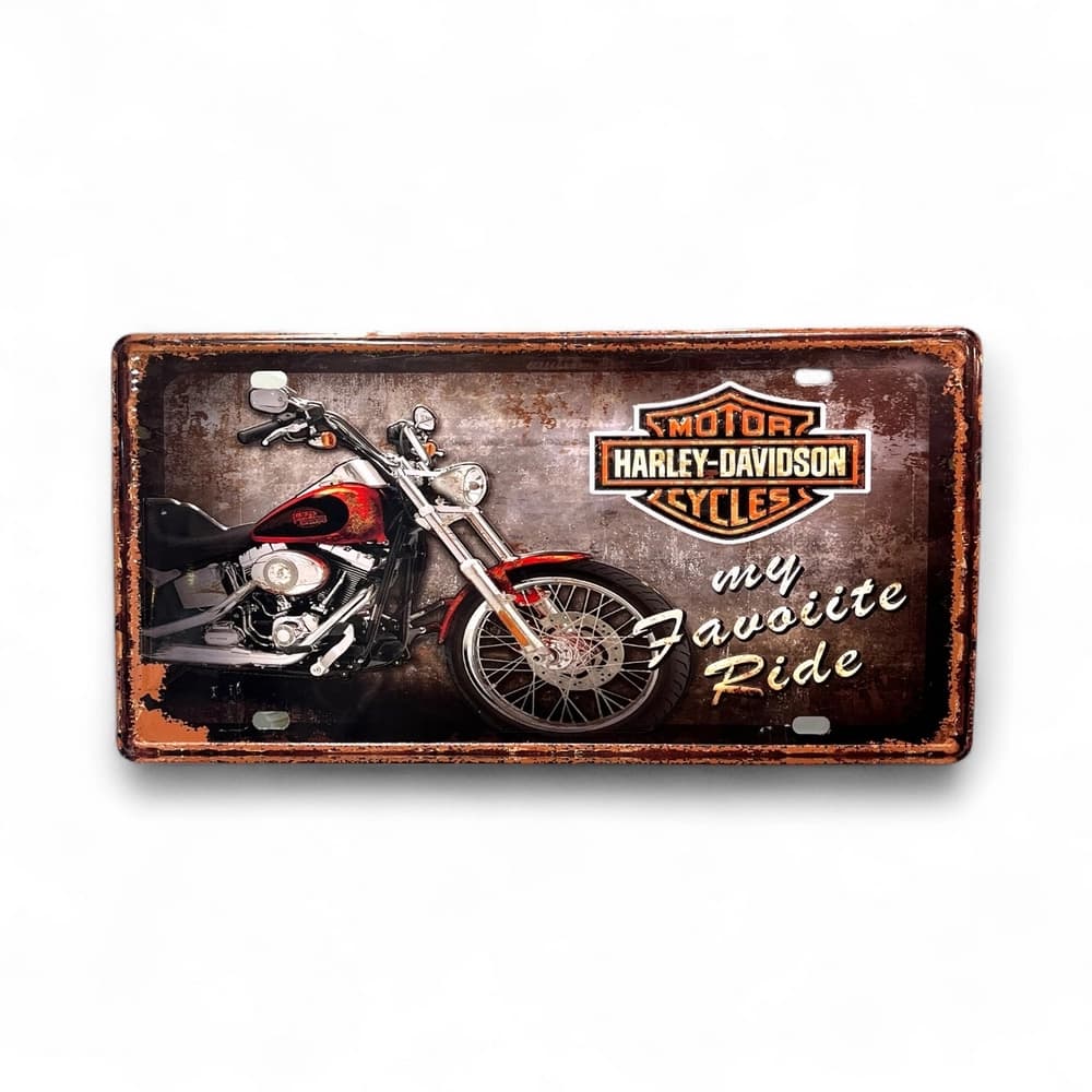 پلاک فلزی طرح Harley My Favorite Ride ابعاد 15×30