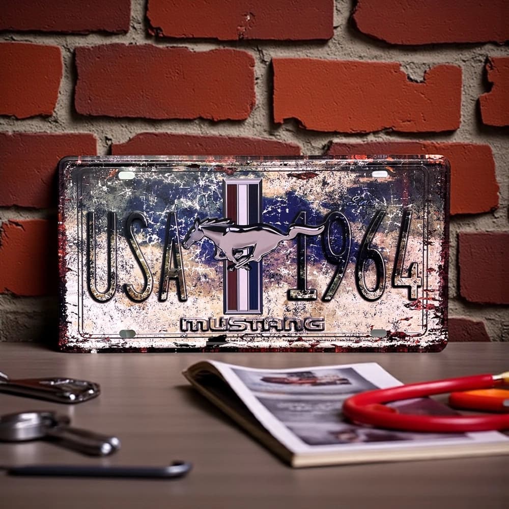 پلاک فلزی طرح Mustang ابعاد 15×30