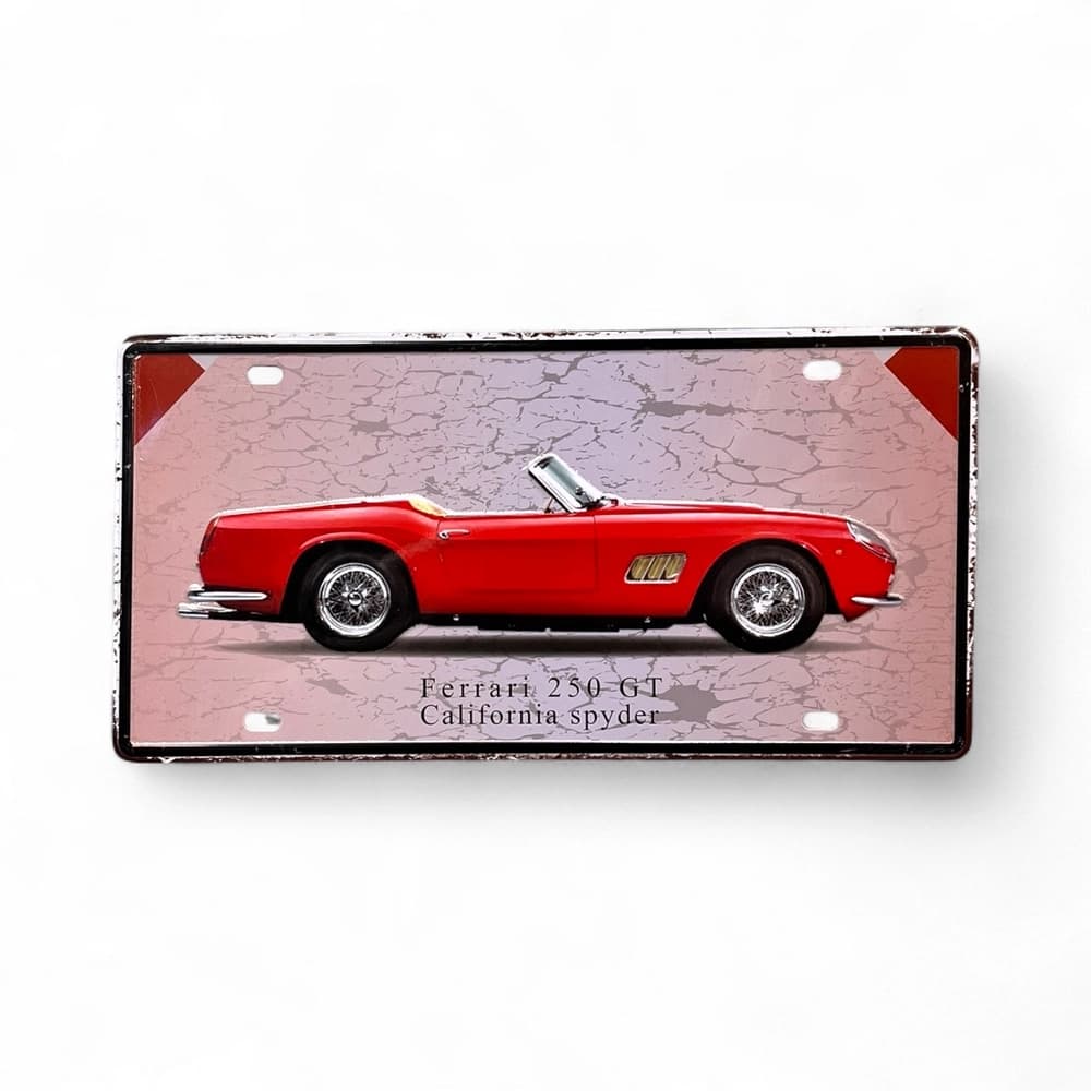 پلاک فلزی طرح Ferrari GT 250 ابعاد 15×30
