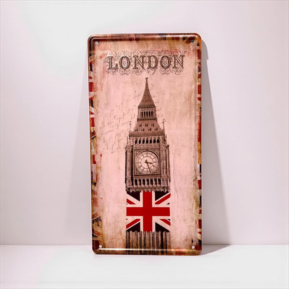 پلاک فلزی طرح برج ساعت لندن ابعاد 15×30