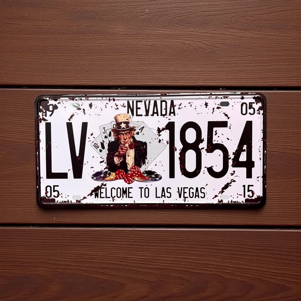 پلاک فلزی طرح Nevada LV1854 ابعاد 15×30