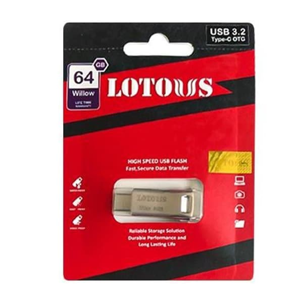 فلش لوتوس مدل WILLOW Type-C ظرفیت 64 گیگابایت