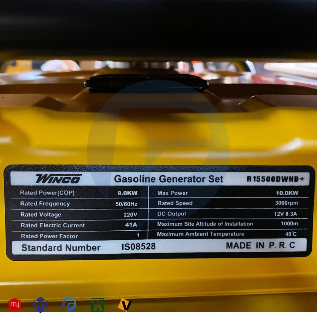 موتور برق بنزینی وینکو 10 کیلووات مدل R15500DWHB ریموت دار — تصویر ۲