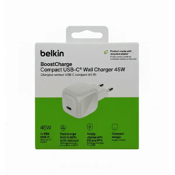 شارژر دیواری 45 وات USB-C بلکین مدل wca013kq — تصویر ۳