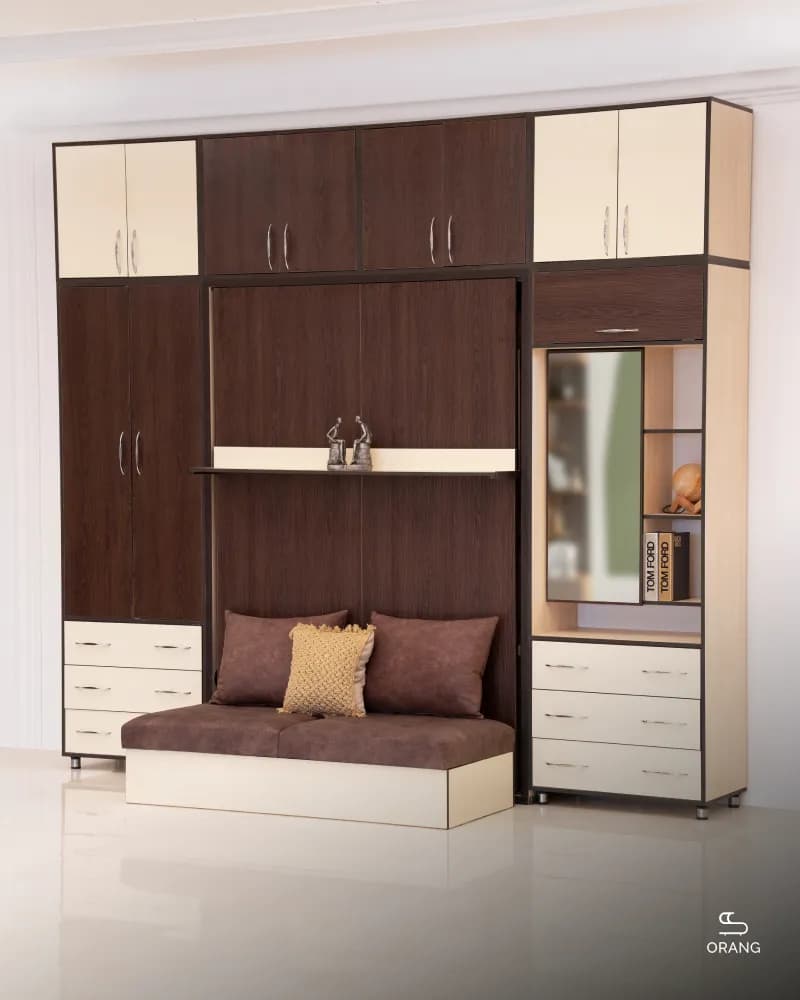 تخت دیواری تاشو دونفره MDF برجسته — تصویر ۲