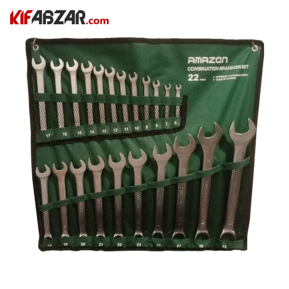 ست 22 عددی آچار یکسر رینگ یکسر تخت آمازون مدل کیفی