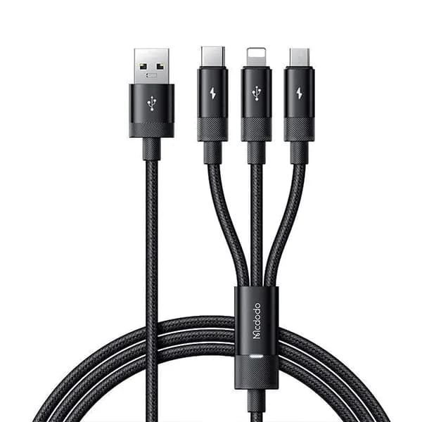 کابل شارژ 3 کاره USB به میکرو+لایتنینگ+تایپ سی مک دودو مدل CA-5790