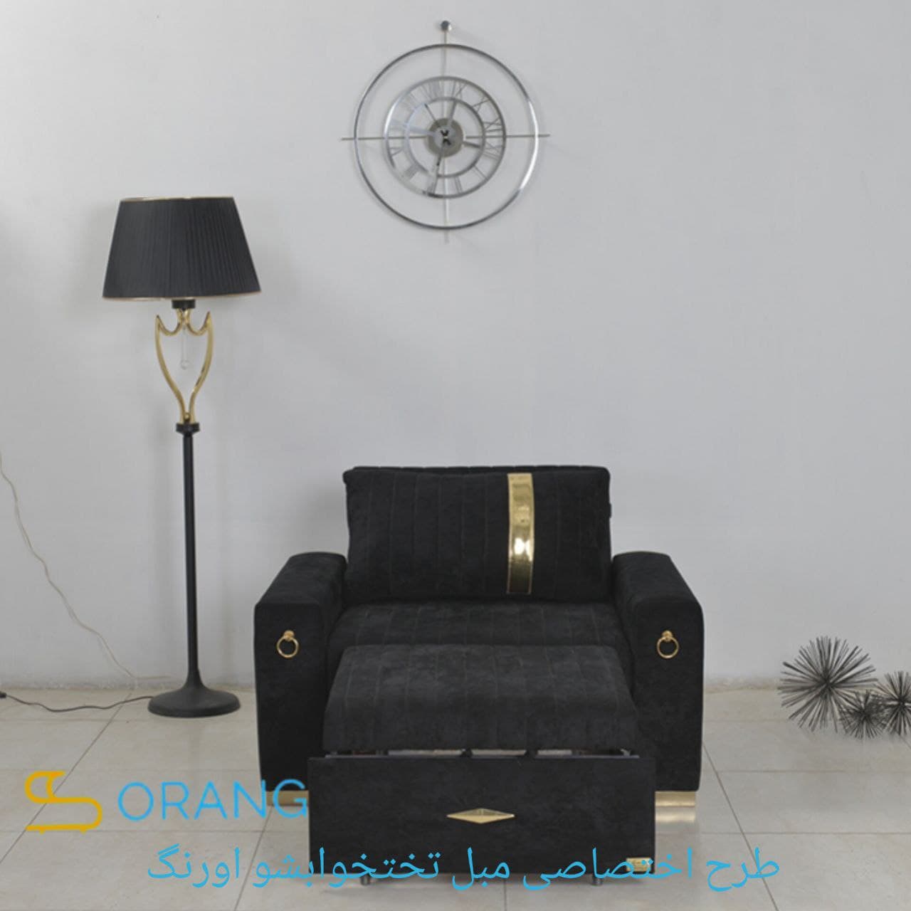 مبل تخت خوابشو مدل ریلی دسته مکعب — تصویر ۲